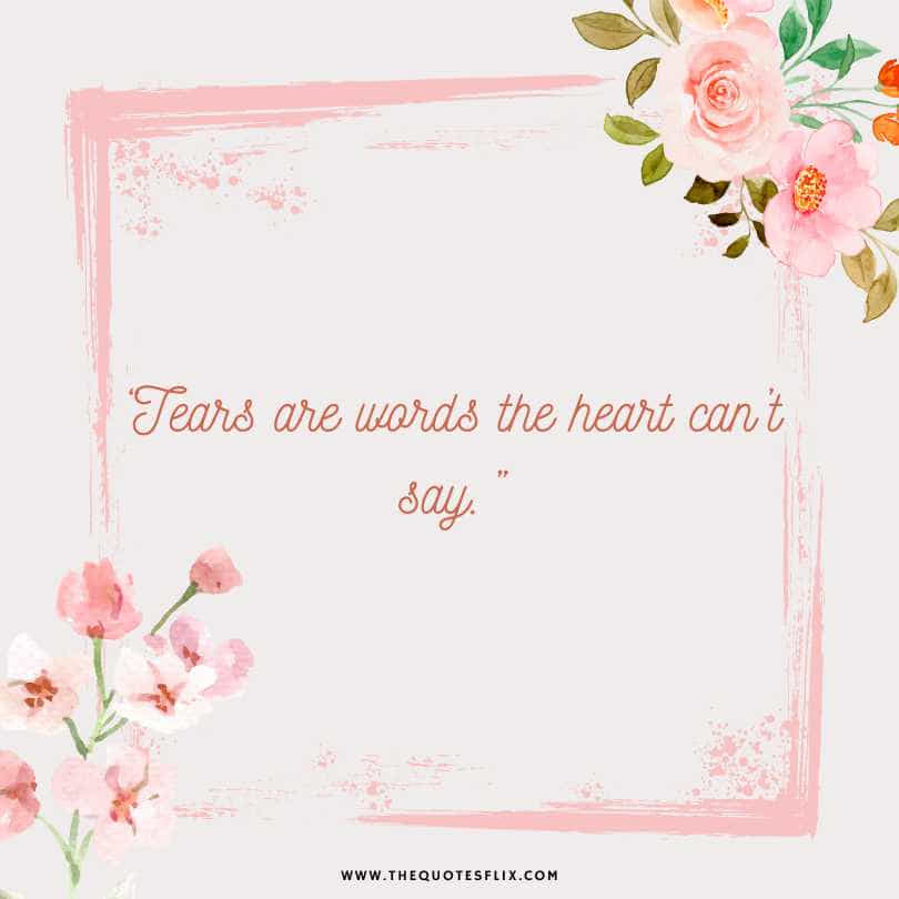 deep emotional quotes - tears words heart can't say