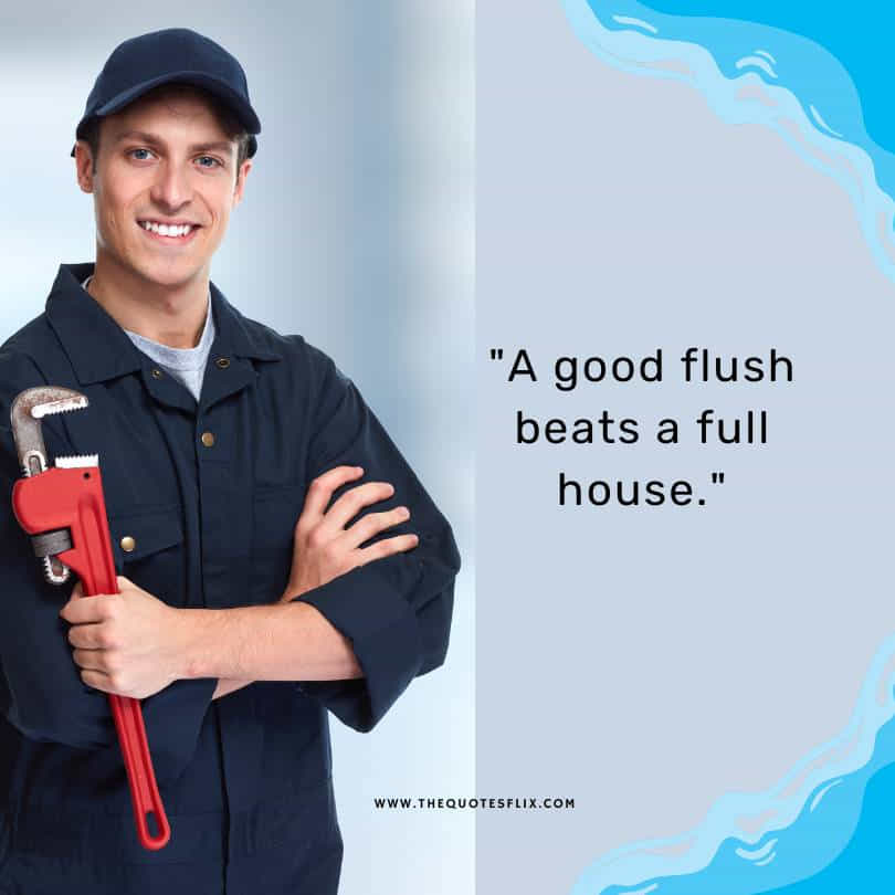 plumbing quotes for instagram - good flush beats house