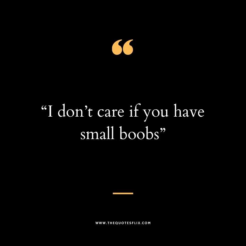 dirty funny quotes - dont care you have small boobs