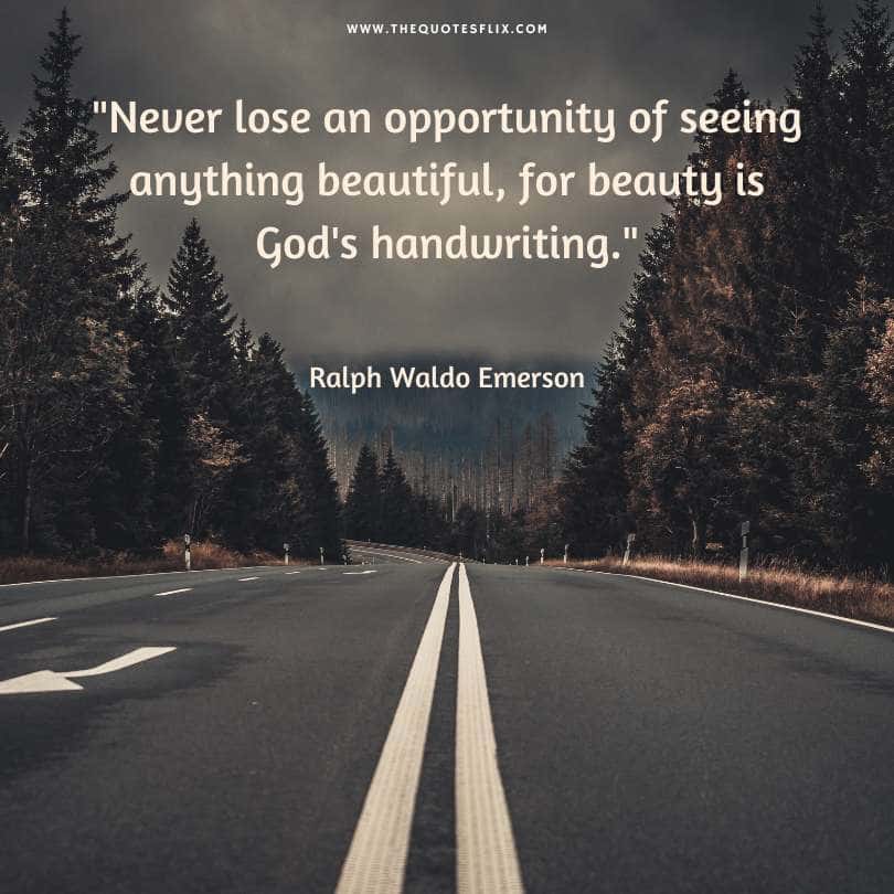 ralph waldo emerson quotes - never lose seeing beautiful god handwriting