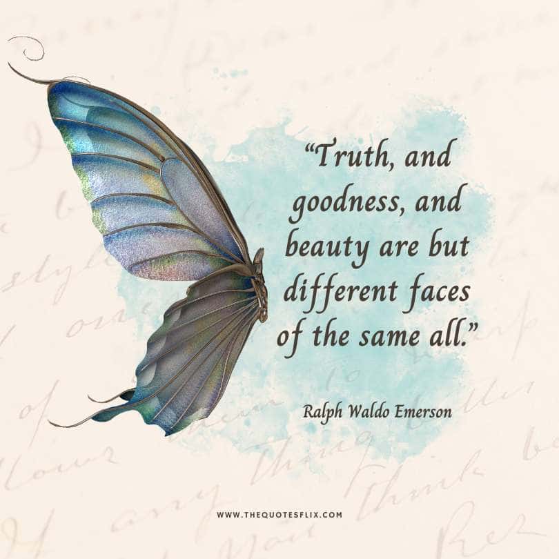 ralph waldo emerson quotes on nature - truth godness beauty are different face of all