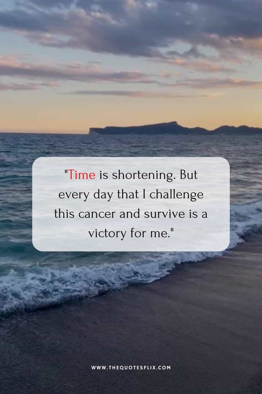 cancer survivor quotes - time challenge cancer survive victory