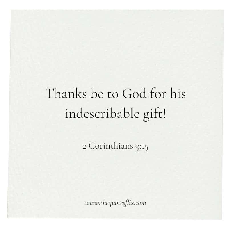 Christmas message from the bible - thank be to god for indescribable gift