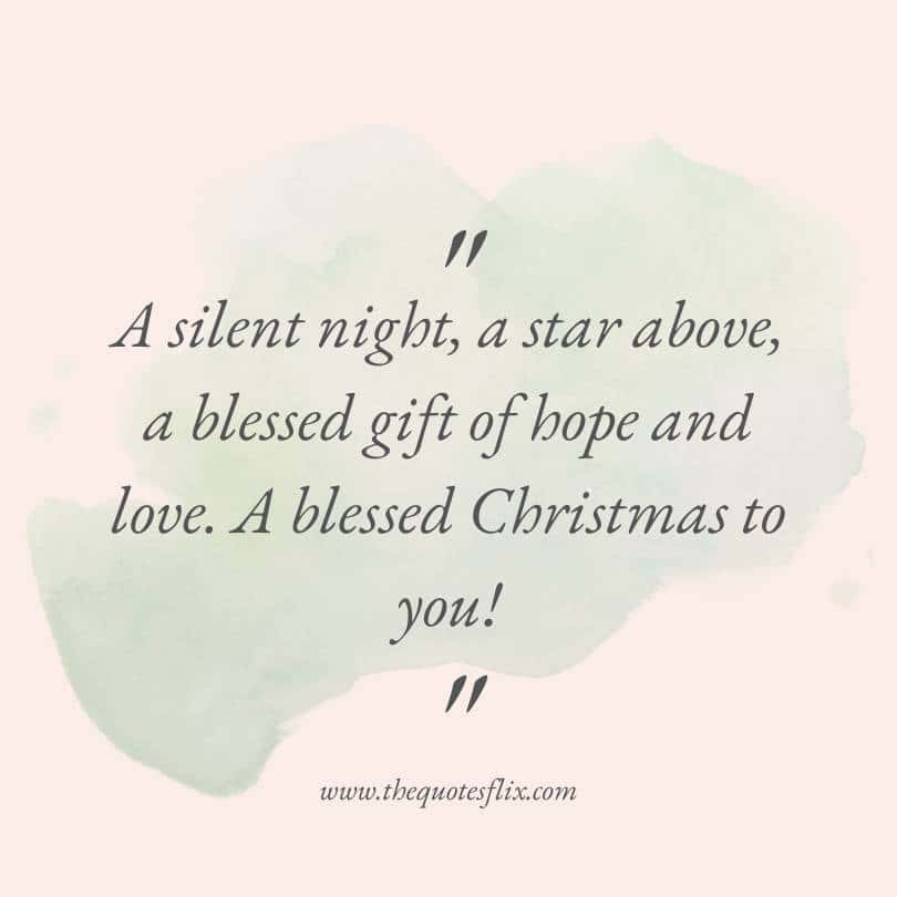 Christmas quotes Jesus - silent night star above gift of hope and love