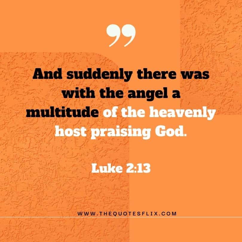 Christmas wishes from the bible - there was angel a multitude of praising god
