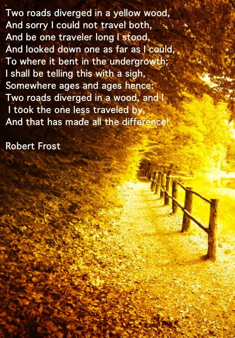two roads diverged in yellow wood robert frost